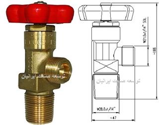 فروش شیر فلکه برنجی کپسول اکسیژن