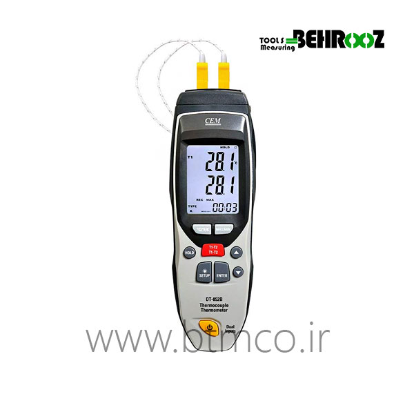 ترمومتر تماسی 2 کانال CEM DT-852B
          Thermocouple Thermometer DT-852B CEM