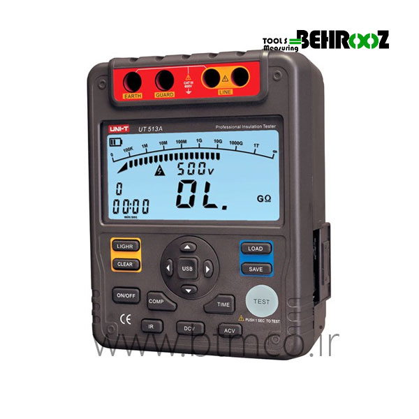 تستر مقاومت عایق 5KV یونیتی مدل UT513A
          UT513A Insulation Resistance Tester