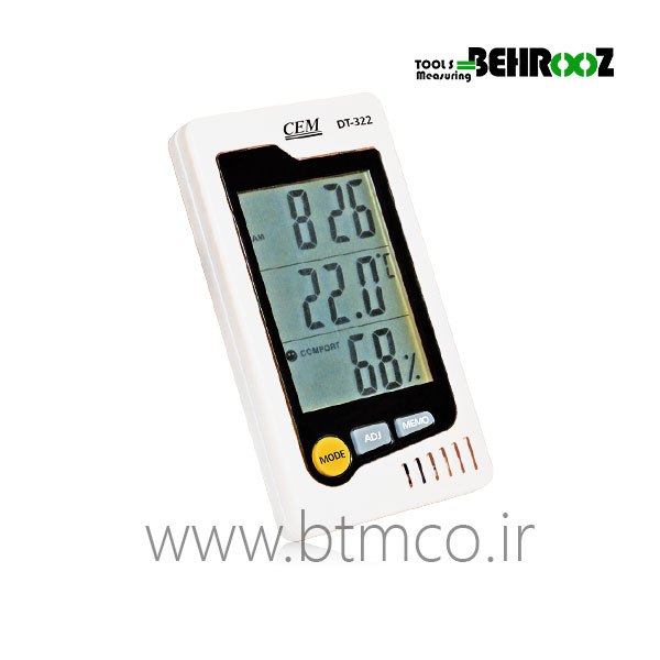 رطوبت سنج و دماسنج دیواری و رومیزی سم مدل CEM DT-322
          CEM Instruments DT-322 Humidity and Temperature Meter