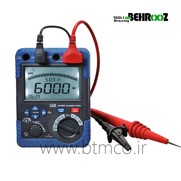 میگر دیجیتال 5 کیلو ولت سم مدل DT-6605
          Insulation Resistance Tester CEM DT-6605