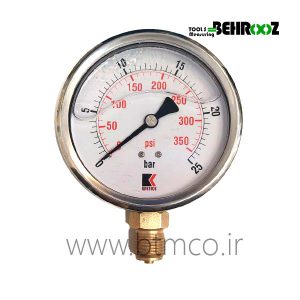 گیج فشار 25 بار صفحه 10 سانت روغنی ویک
          Pressure Gauge 25 Bar WEIKE