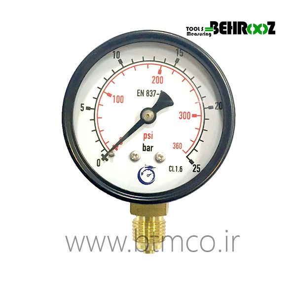 گیج فشار 25 بار صفحه 6 سانت دراگون
          Pressure Gauge 25 Bar Dragon