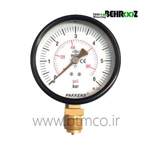 گیج فشار 6 بار صفحه 10 سانت خشک پکنز
          Pressure Gauge 6 Bar Pakkens